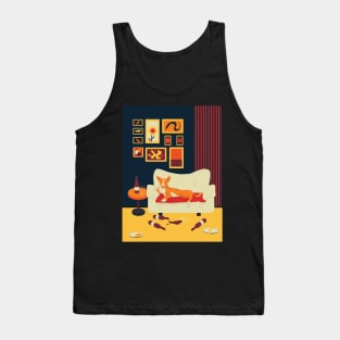 Bright greyhound drinking red wine Tank Top